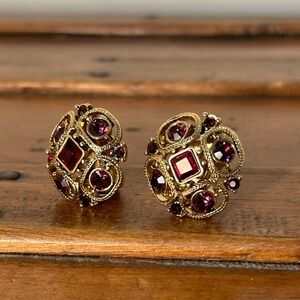 ✨Vintage Gold and Amethyst Clip-on Earrings ✨